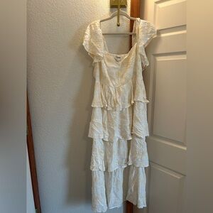 ARULA Cream Tiered Maxi Dress